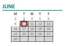 District School Academic Calendar for Twin Lakes Elementary for June 2025