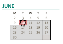 District School Academic Calendar for Carriage Drive Elementary for June 2025