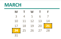 District School Academic Calendar for El Camino Fundamental High for March 2025