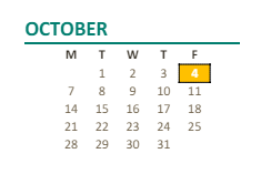 District School Academic Calendar for Del Dayo Elementary for October 2024