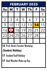 District School Academic Calendar for Watts Elementary School for February 2025