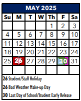 District School Academic Calendar for Barbara Jordan Int for May 2025