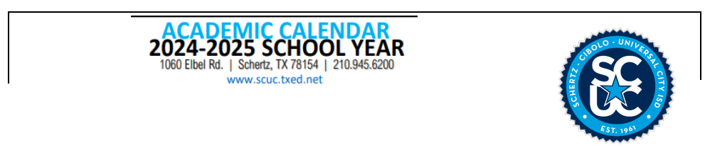 District School Academic Calendar for Schertz Elementary School