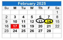 District School Academic Calendar for Joseph L Block Jr High School for February 2025
