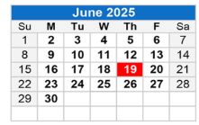 District School Academic Calendar for Joseph L Block Jr High School for June 2025