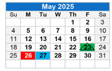 District School Academic Calendar for Joseph L Block Jr High School for May 2025