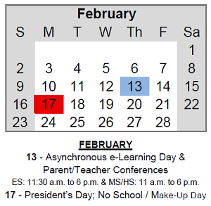 District School Academic Calendar for Thomas Jefferson Elem Sch for February 2025