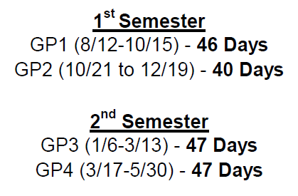 District School Academic Calendar Key for Thomas Jefferson Elem Sch