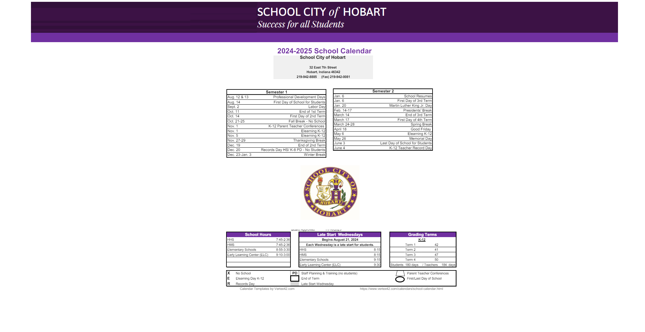 District School Academic Calendar Key for Ridge View Elementary School