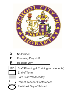 District School Academic Calendar Legend for Ridge View Elementary School