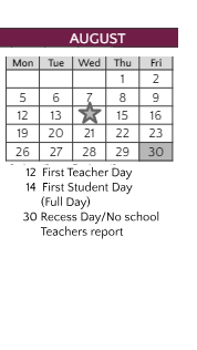 District School Academic Calendar for Joint Service Campus Program for August 2024