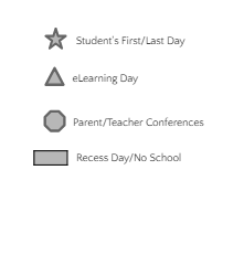 District School Academic Calendar Legend for Joint Service Campus Program