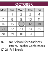 District School Academic Calendar for Joint Service Campus Program for October 2024