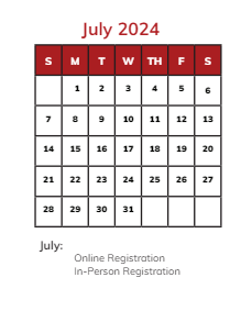 District School Academic Calendar for Wilbur Wright Middle School for July 2024