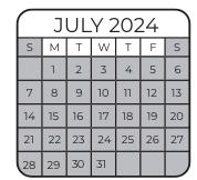 District School Academic Calendar for Zuni Elementary School for July 2024
