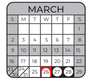 District School Academic Calendar for Zuni Elementary School for March 2025
