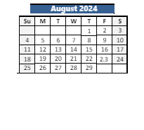 District School Academic Calendar for African American Academy K-8 for August 2024