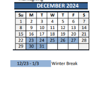 District School Academic Calendar for African American Academy K-8 for December 2024