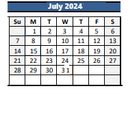 District School Academic Calendar for Adams Elementary School for July 2024