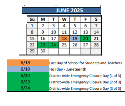 District School Academic Calendar for Nathan Hale High School for June 2025