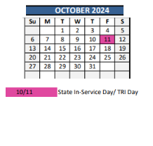 District School Academic Calendar for Adams Elementary School for October 2024