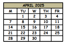 District School Academic Calendar for Rosenwald Center for April 2025