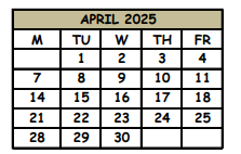 District School Academic Calendar for Stenstrom Elementary School for April 2025