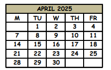 District School Academic Calendar for Forest City Elementary School for April 2025