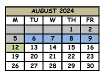 District School Academic Calendar for Ucp Seminole Child Development for August 2024