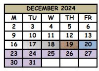District School Academic Calendar for Partin Elementary School for December 2024