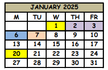 District School Academic Calendar for Pine Crest Elementary School for January 2025