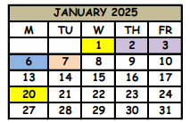 District School Academic Calendar for Stenstrom Elementary School for January 2025