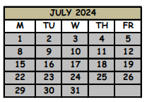 District School Academic Calendar for Forest City Elementary School for July 2024