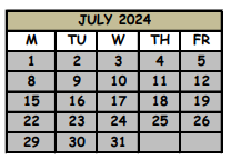 District School Academic Calendar for Stenstrom Elementary School for July 2024