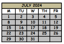 District School Academic Calendar for Pine Crest Elementary School for July 2024