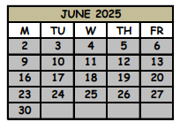 District School Academic Calendar for Greenwood Lakes Middle School for June 2025