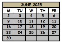 District School Academic Calendar for Stenstrom Elementary School for June 2025