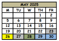 District School Academic Calendar for Choices In Learning Charter for May 2025