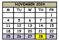 District School Academic Calendar for Stenstrom Elementary School for November 2024