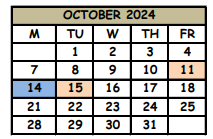 District School Academic Calendar for Rays Of Hope Charter School for October 2024