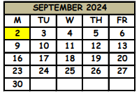 District School Academic Calendar for Geneva Elementary School for September 2024