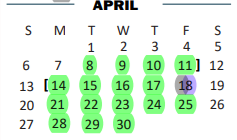 District School Academic Calendar for Beto House for April 2025