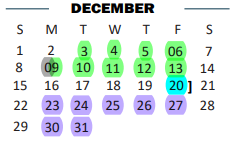 District School Academic Calendar for Beto House for December 2024