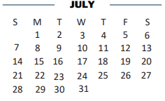 District School Academic Calendar for Beto House for July 2024