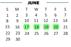 District School Academic Calendar for Beto House for June 2025