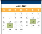 District School Academic Calendar for Broadmoor Multi-use Center for April 2025