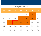 District School Academic Calendar for Broadmoor Multi-use Center for August 2024
