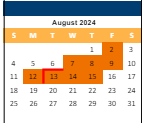 District School Academic Calendar for Indian Hills Middle for August 2024