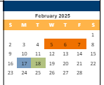 District School Academic Calendar for Broadmoor Multi-use Center for February 2025