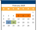 District School Academic Calendar for Indian Woods Middle for February 2025